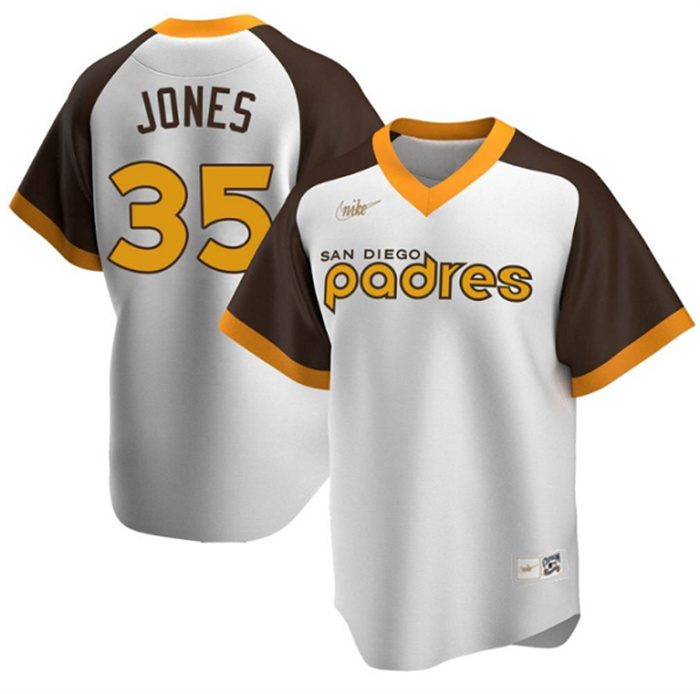 Personalized Men’s San Diego Padres #35 Randy Jones White Cooperstown Stitched Baseball Jersey