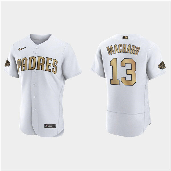 Personalized Men’s San Diego Padres #13 Manny Machado 2022 All-Star White Flex Base Stitched Baseball Jersey