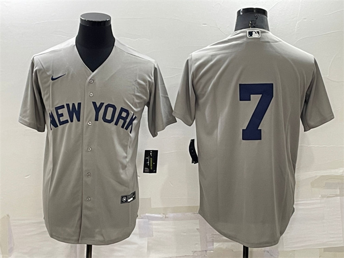 Personalized Men’s New York Yankees #7 Mickey Mantle Grey Field Of Dreams Cool Base Stitched Baseball Jersey