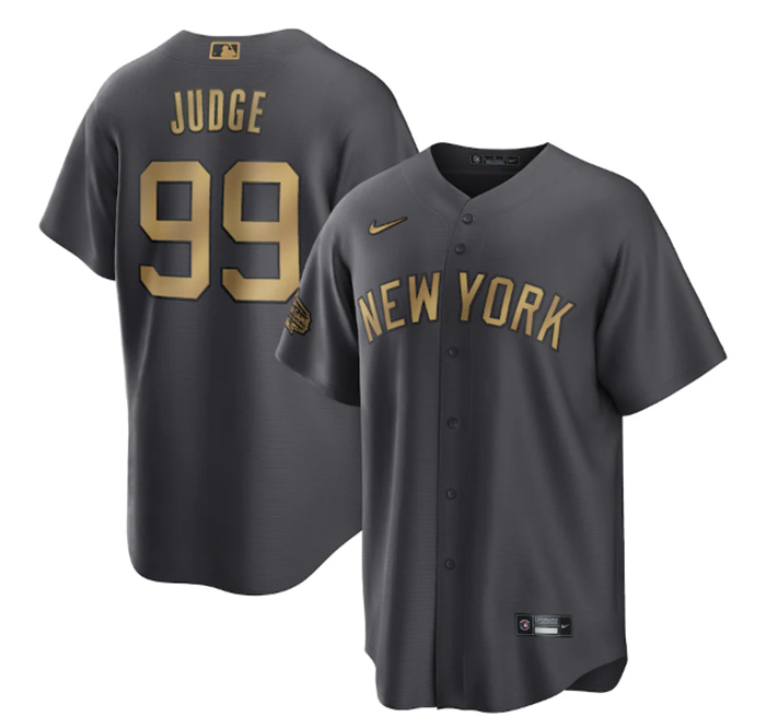 Personalized Men’s New York Yankees #99 Aaron Judge 2022 All-Star Charcoal Cool Base Stitched Baseball Jersey