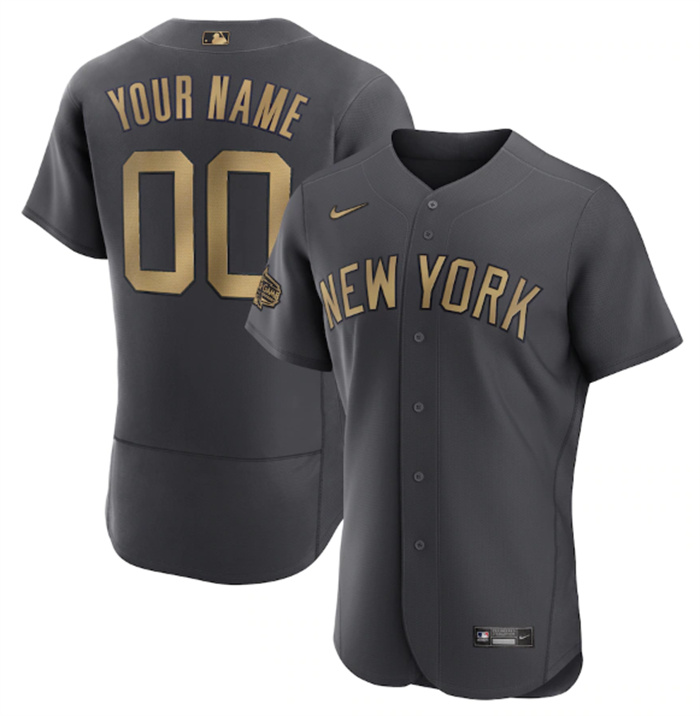 Personalized Men’s New York Yankees Active Player 2022 All-Star Charcoal Flex Base Stitched Baseball Jersey