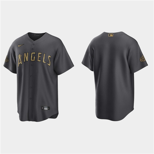 Personalized Men’s Los Angeles Angels Blank 2022 All-Star Charcoal Cool Base Stitched Jersey