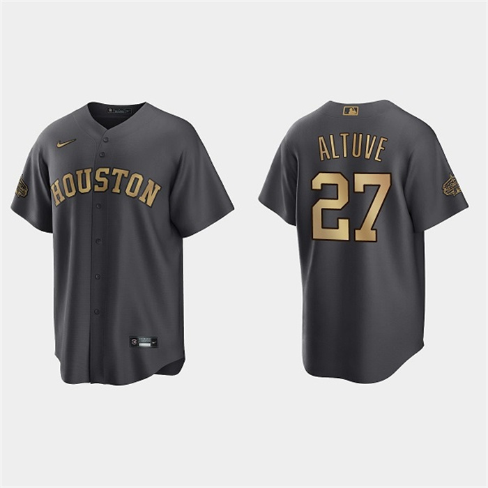Personalized Men’s Houston Astros #27 Jose Altuve 2022 All-Star CharcoalCool Base Stitched Baseball Jersey