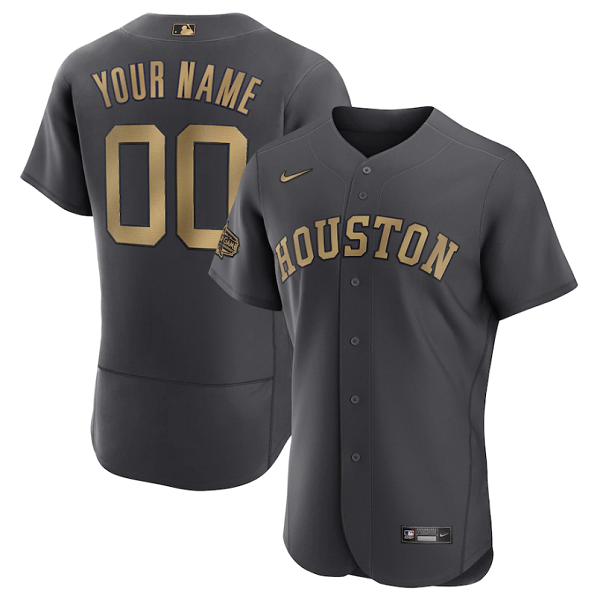 Personalized Men’s Houston Astros Active Player 2022 All-Star Charcoal Flex Base Stitched Baseball Jersey