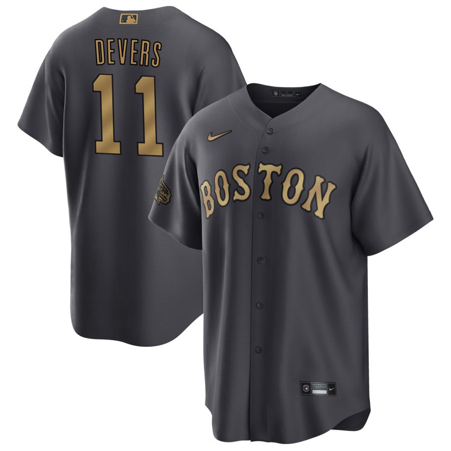 Personalized Men’s Boston Red Sox #11 Rafael Devers 2022 All-Star Charcoal Cool Base Stitched Jersey