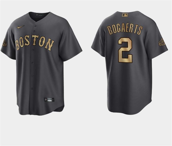 Personalized Men’s Boston Red Sox #2 Xander Bogaerts 2022 All-Star Charcoal Cool Base Stitched Jersey