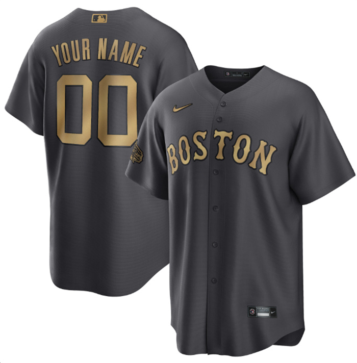Personalized Men’s Boston Red Sox Active Player 2022 All-Star Charcoal Cool Base Stitched Jersey