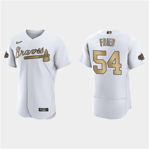 Personalized Men’s Atlanta Braves #54 Max Fried 2022 All-Star White Flex Base Stitched Baseball Jersey