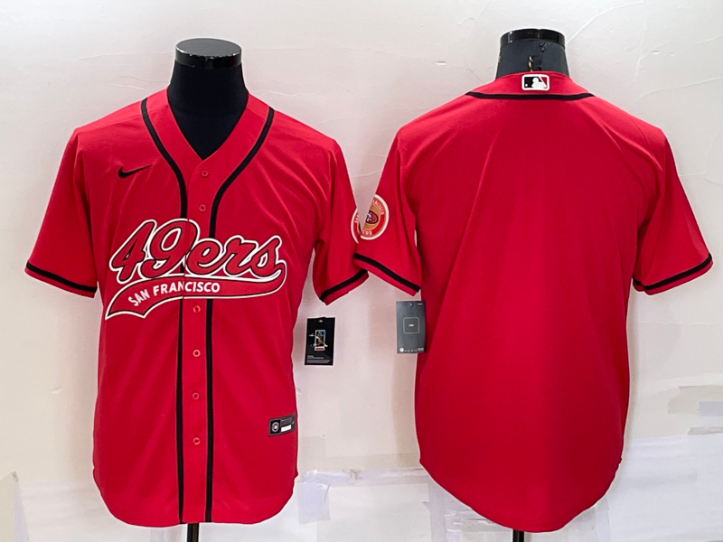 Personalized Men’s San Francisco 49ers Blank Red Cool Base Stitched Baseball Jersey