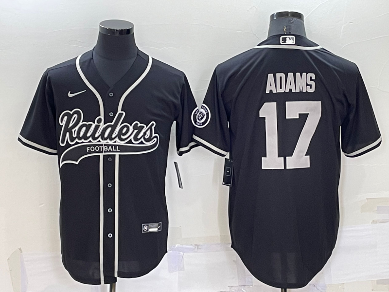 Personalized Men’s Las Vegas Raiders #17 Davante Adams Black Cool Base Stitched Baseball Jersey
