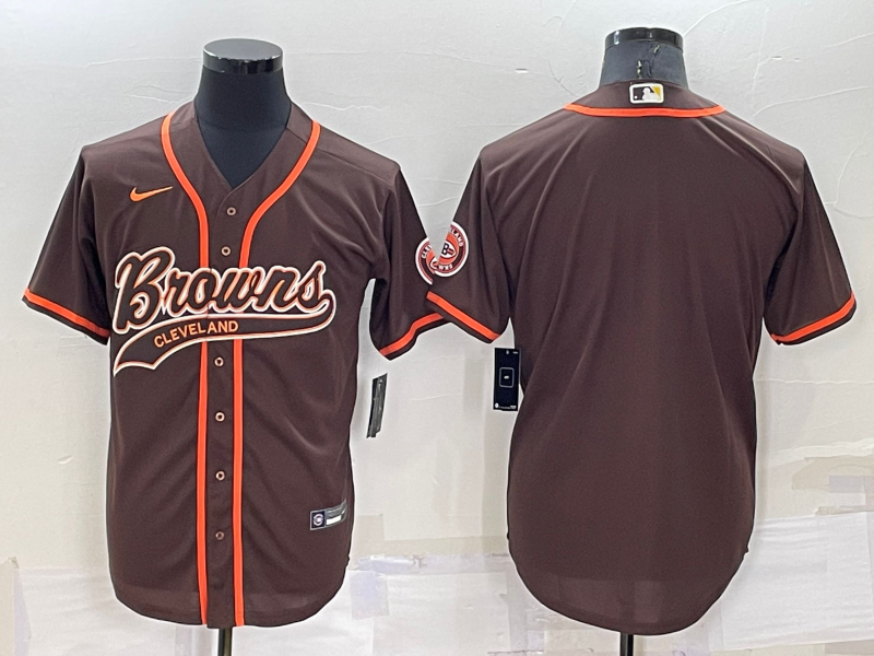 Personalized Men’s Cleveland Browns Blank Brown Stitched Jersey