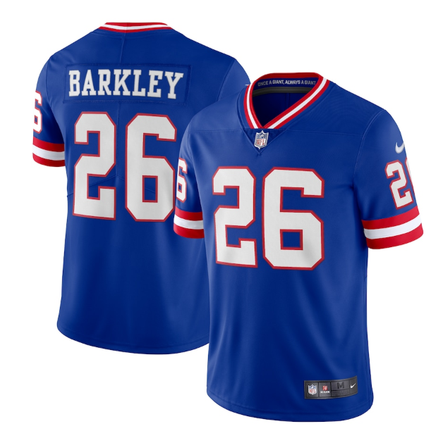 Personalized Men’s New York Giants #26 Saquon Barkley Royal Classic Limited Stitched Jersey