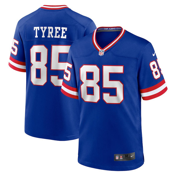 Personalized Men’s New York Giants #85 David Tyree Royal Classic Retired Player Stitched Game Jersey