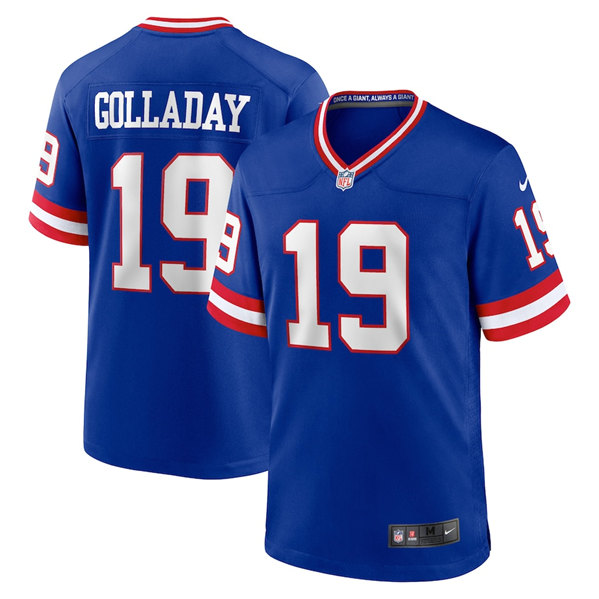 Personalized Men’s New York Giants #19 Kenny Golladay Royal Classic Retired Player Stitched Game Jersey
