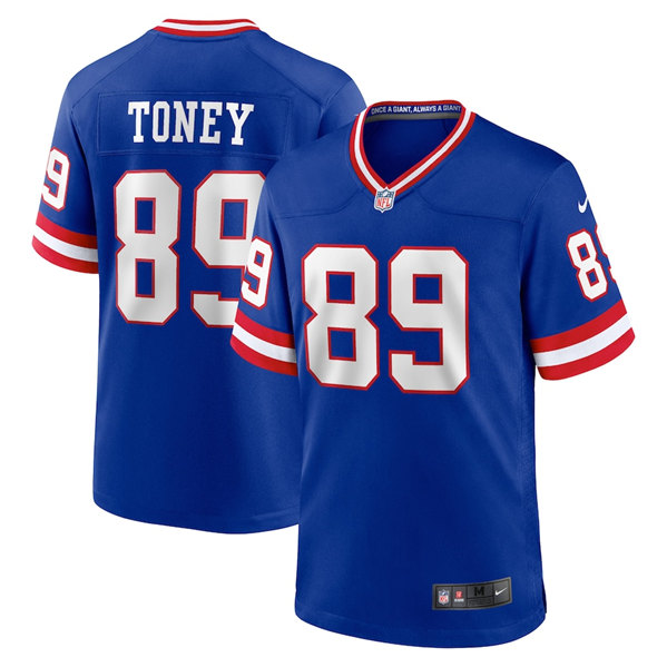 Personalized Men’s New York Giants #89 Kadarius Toney Royal Classic Retired Player Stitched Game Jersey