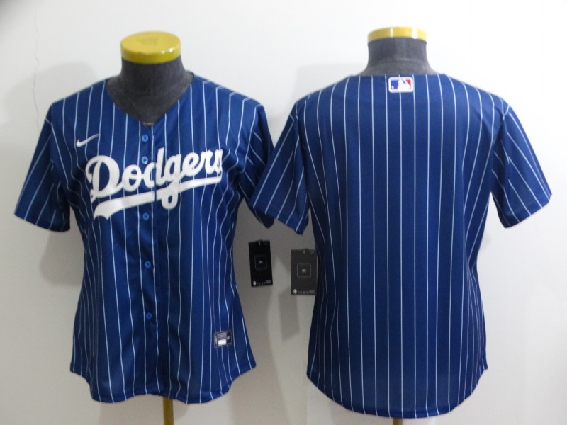 Personalized Women’s Los Angeles Dodgers Blank Blue Stitched Baseball Jersey(Run Small)