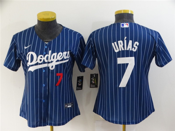 Personalized Women’s Los Angeles Dodgers #7 Julio Urias Blue Stitched Baseball Jersey(Run Small)