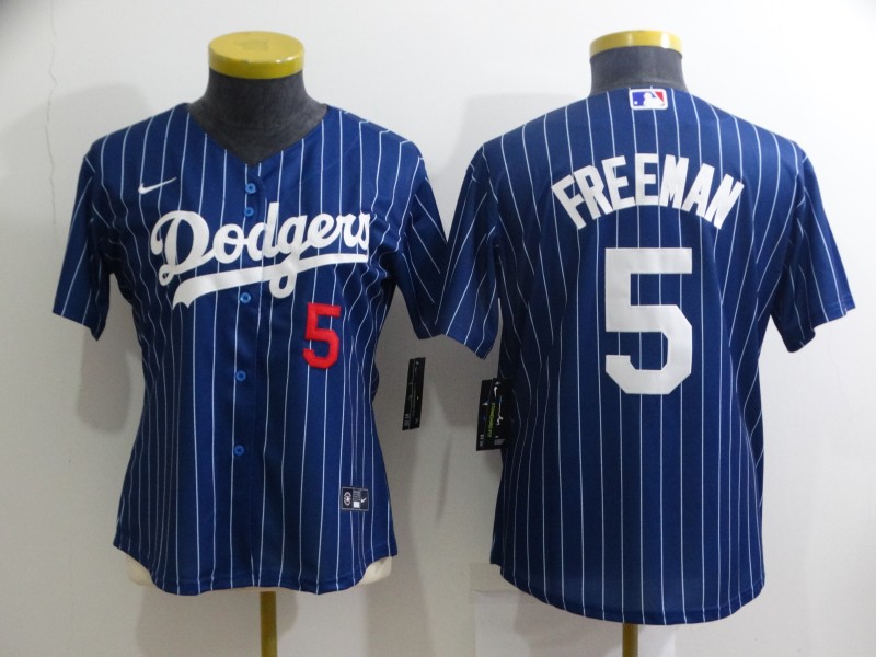 Personalized Women’s Los Angeles Dodgers #5 Freddie Freeman Blue Stitched Baseball Jersey(Run Small)