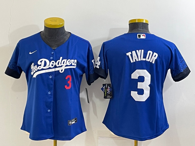 Personalized Women’s Los Angeles Dodgers #3 Chris Taylor Royal City Connect Stitched Baseball Jersey(Run Small)