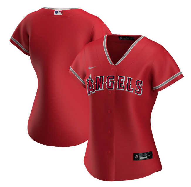 Personalized Women’s Los Angeles Angels Blank Red Stitched Baseball Jersey(Run Small)