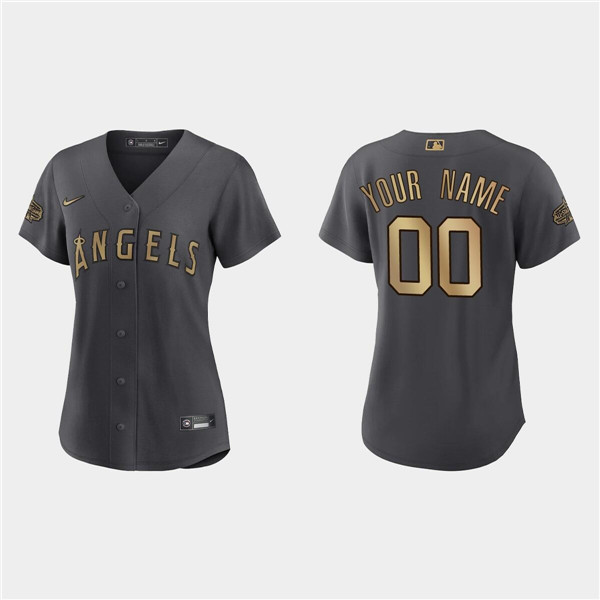 Personalized Women’s Los Angeles Angels Active Player 2022 All-Star Charcoal Stitched Baseball Jersey(Run Small)