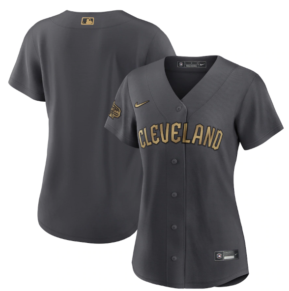 Personalized Women’s Cleveland Guardians Blank 2022 All-Star Charcoal Stitched Baseball Jersey(Run Small)