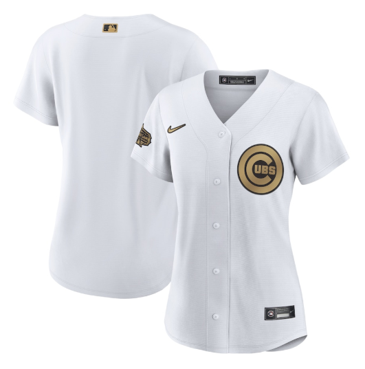 Personalized Women’s Chicago Cubs Blank 2022 All-Star White Stitched Baseball Jersey(Run Small)