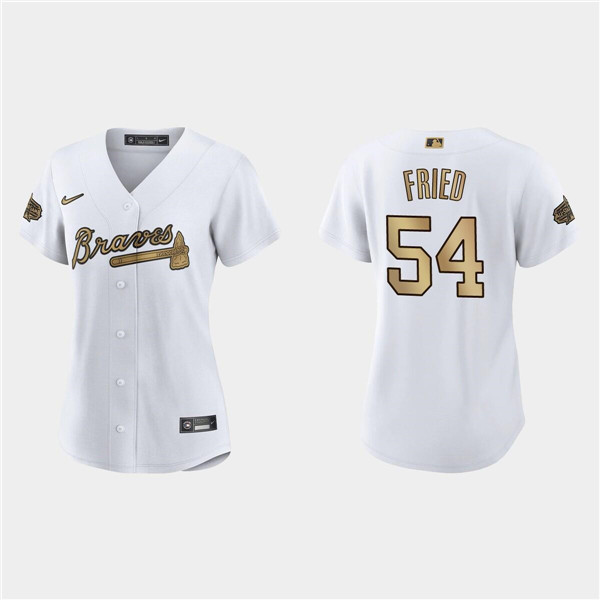 Personalized Women’s Atlanta Braves #54 Max Fried 2022 All-Star White Stitched Baseball Jersey(Run Small)
