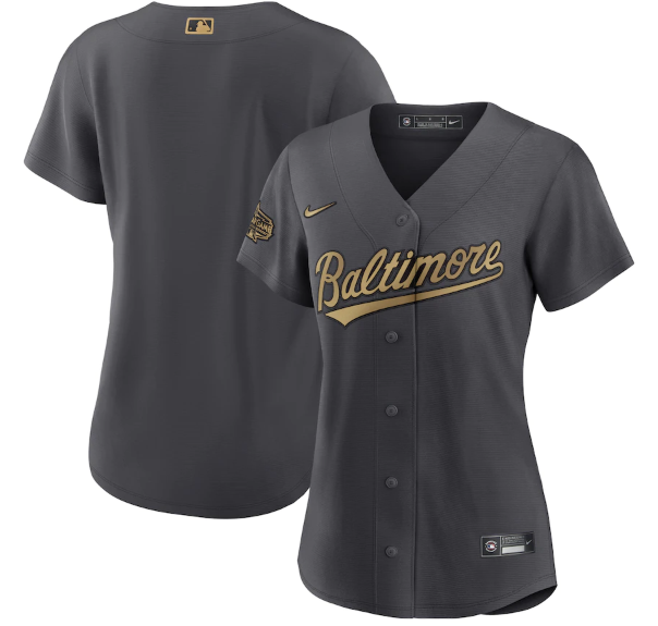 Personalized Women’s Baltimore Orioles Blank 2022 All-Star Charcoal Stitched Baseball Jersey(Run Small)
