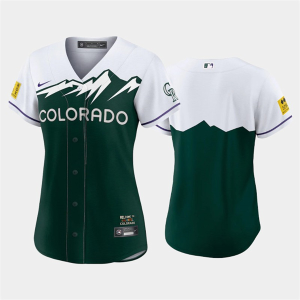 Personalized Women’s Colorado Rockies Blank 2022 Green City Connect Stitched Baseball Jersey(Run Small)