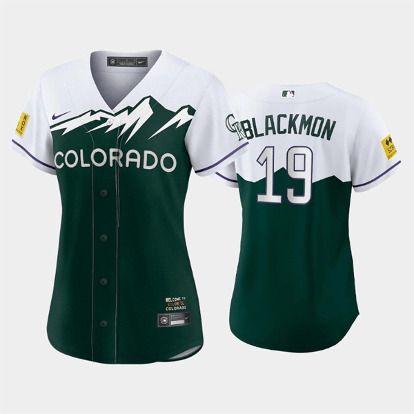Personalized Women’s Colorado Rockies #19 Charlie Blackmon 2022 Green City Connect Stitched Baseball Jersey(Run Small)