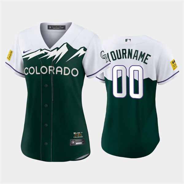 Personalized Women’s Colorado Rockies Active Player 2022 Green City Connect Stitched Baseball Jersey(Run Small)