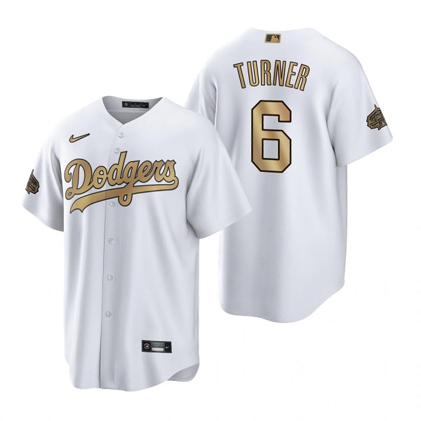 Personalized Men’s Los Angeles Dodgers #6 Trea Turner 2022 All-Star White Cool Base Stitched Baseball Jersey