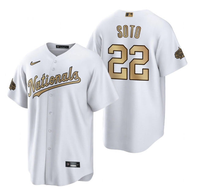 Personalized Men’s Washington Nationals #22 Juan Soto 2022 All-Star White Cool Base Stitched Baseball Jersey