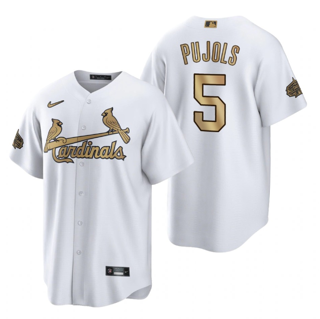 Personalized Men’s St. Louis Cardinals #5 Albert Pujols 2022 All-Star White Cool Base Stitched Baseball Jersey