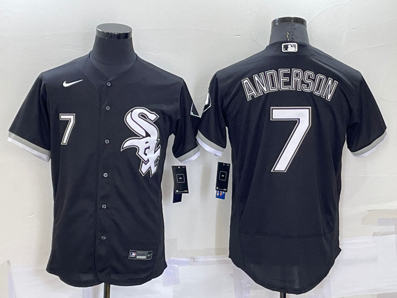 Personalized Men’s Chicago White Sox #7 Tim Anderson Black Flex Base Stitched Jersey