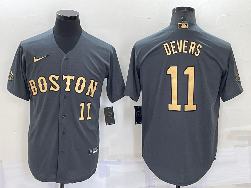 Personalized Men’s Boston Red Sox #11 Rafael Devers 2022 All-Star Charcoal Cool Base Stitched Jersey