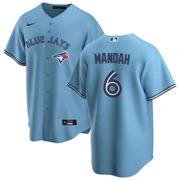 Personalized Men’s Toronto Blue Jays #6 Alek Manoah Light Blue Cool Base Stitched Jersey