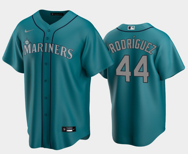 Personalized Men’s Seattle Mariners #44 Julio Rodríguez Aqua Cool Base Stitched Jersey