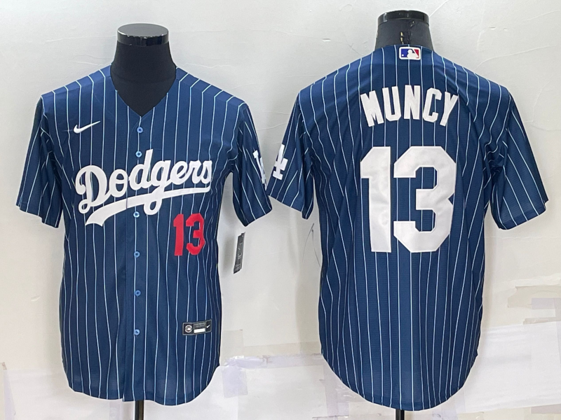 Personalized Men’s Los Angeles Dodgers #13 Max Muncy Navy Cool Base Stitched Baseball JerseyS