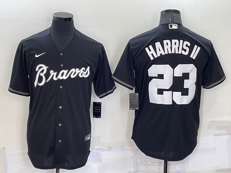 Personalized Men’s Atlanta Braves #23 Michael Harris II Black Cool Base Stitched Baseball Jersey