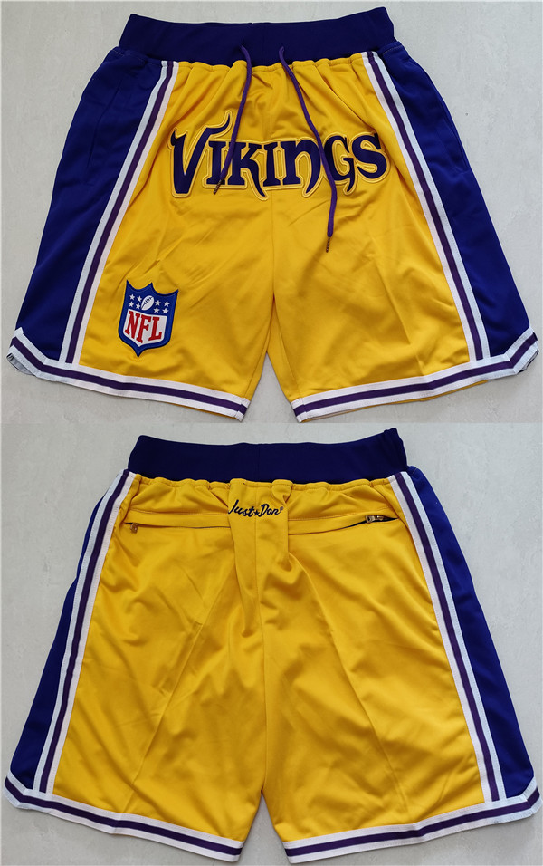 Personalized Men’s Minnesota Vikings Yellow Shorts (Run Smaller)