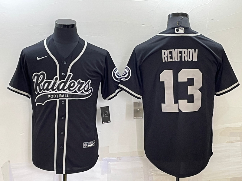 Personalized Men’s Las Vegas Raiders #13 Hunter Renfrow Black Cool Base Stitched Baseball Jersey