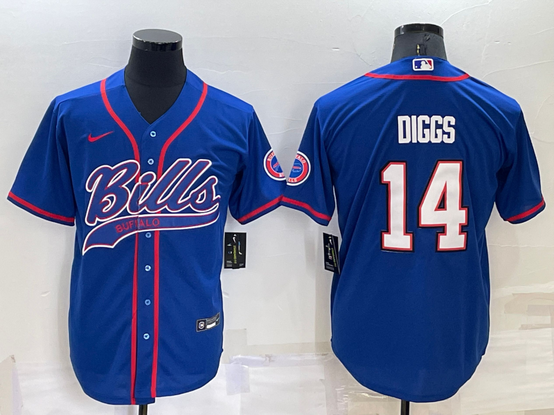 Personalized Men’s Buffalo Bills #14 Stefon Diggs Royal Cool Base Stitched Baseball Jersey