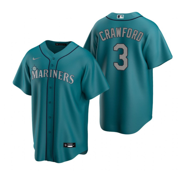 Personalized Men’s Seattle Mariners #3 J.P. Crawford Aqua Cool Base Stitched Jersey