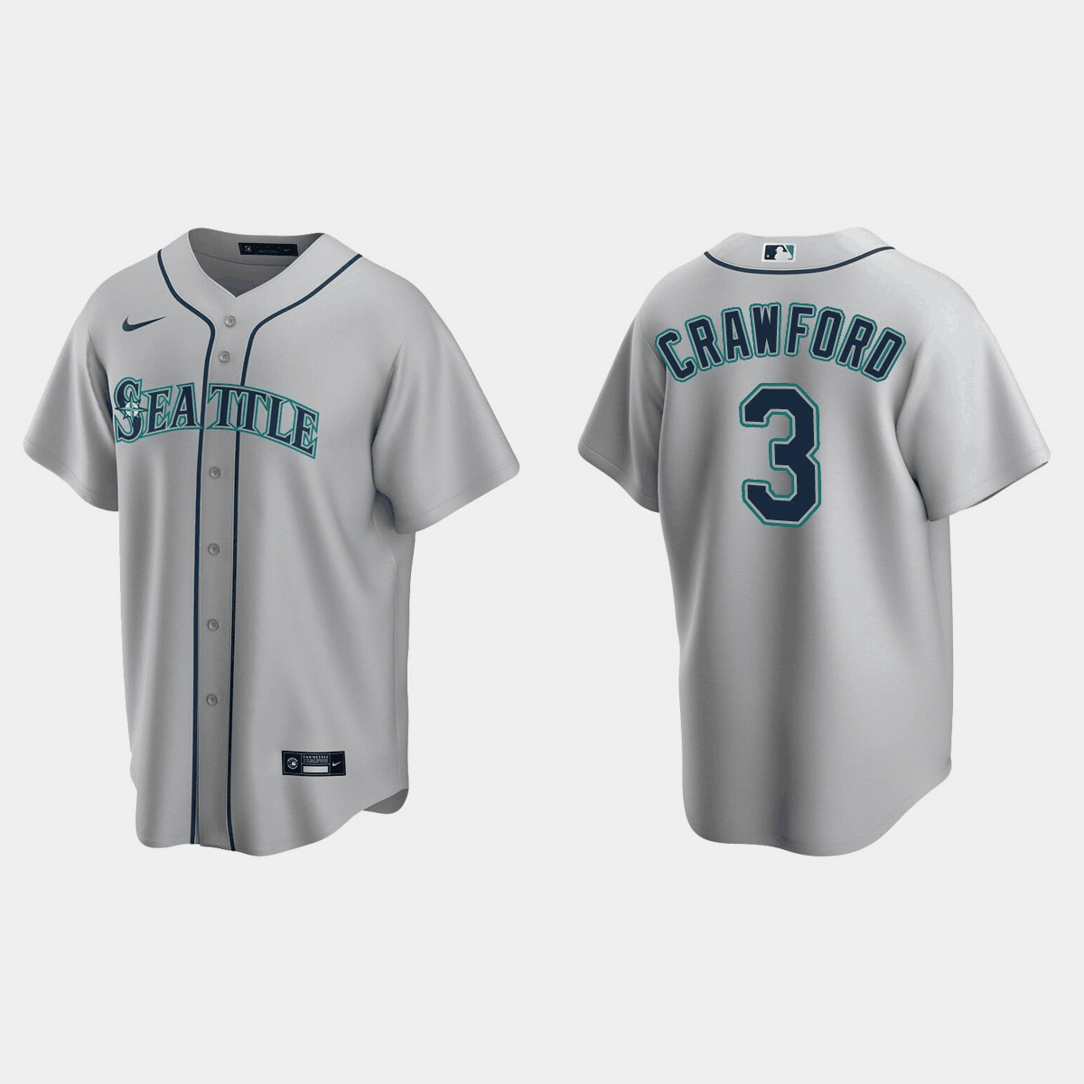 Personalized Men’s Seattle Mariners #3 J.P. Crawford Grey Cool Base Stitched Jersey