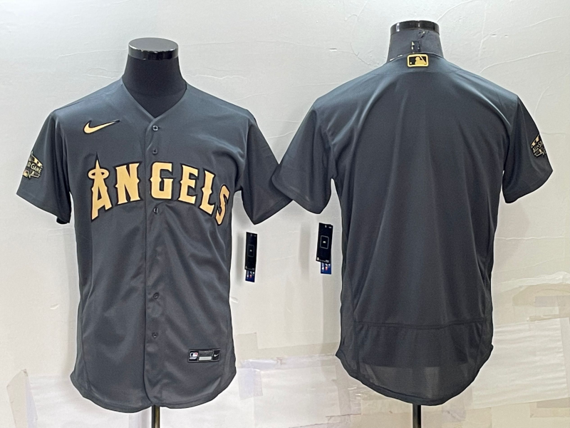 Personalized Men’s Los Angeles Angels Blank 2022 All-Star Charcoal Flex Base Stitched Jersey