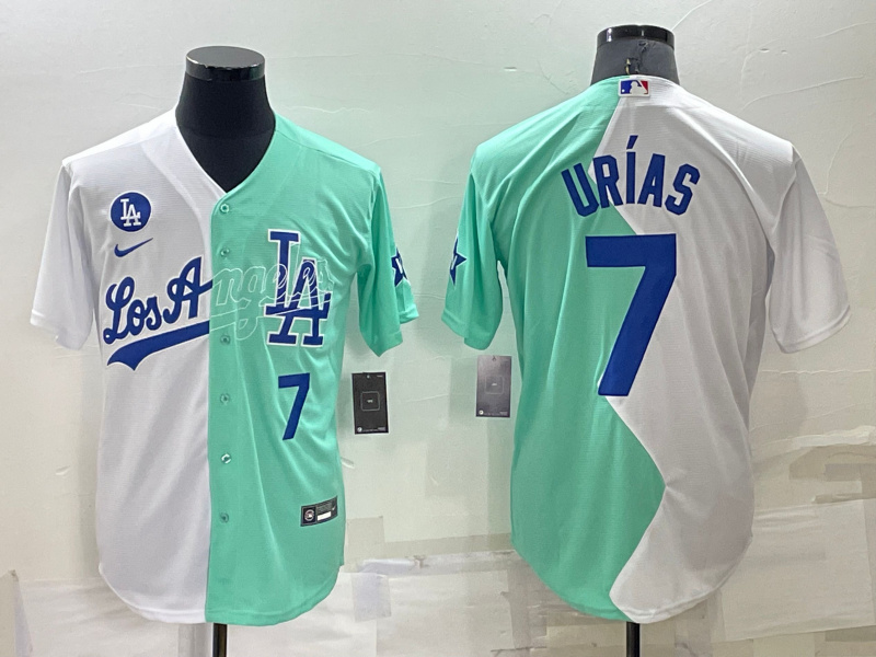 Personalized Men’s Los Angeles Dodgers #7 Julio Urías 2022 All-Star White Green Cool Base Stitched Baseball Jersey