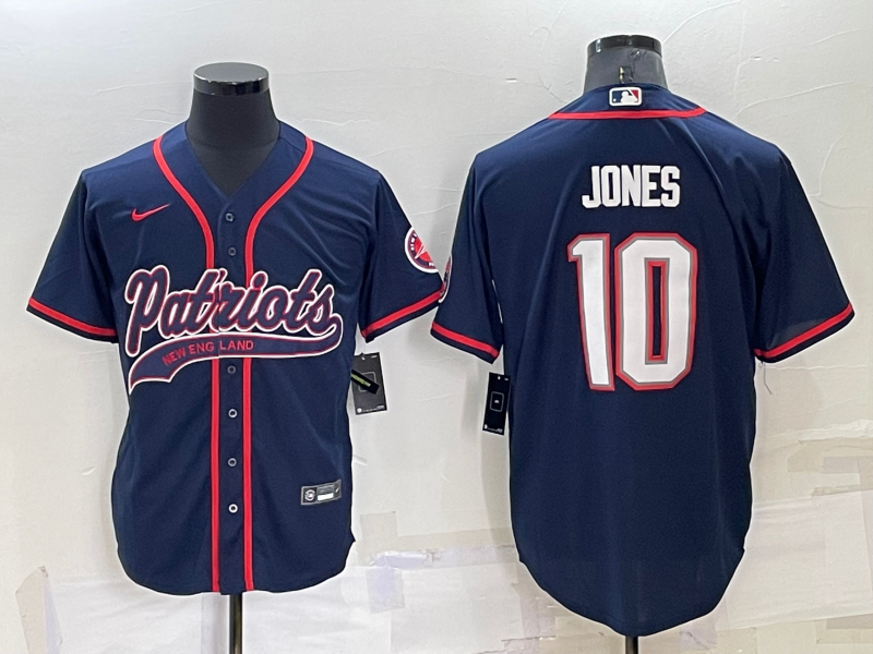 Personalized Men’s New England Patriots #10 Mac Jones Navy Cool Base Stitched Baseball Jersey