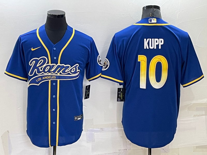 Personalized Men’s Los Angeles Rams #10 Cooper Kupp Royal Cool Base Stitched Baseball Jersey